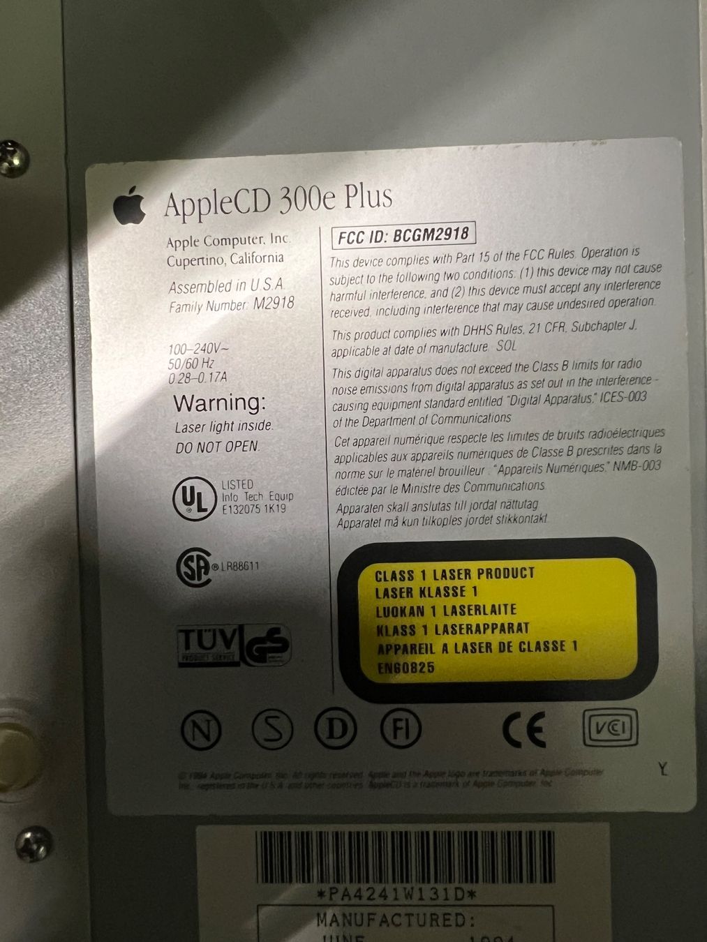 Apple PCs: AppleCD 300e Plus CD-ROM Laufwerk – Gebraucht aus Steckborn von rboelsterli 1