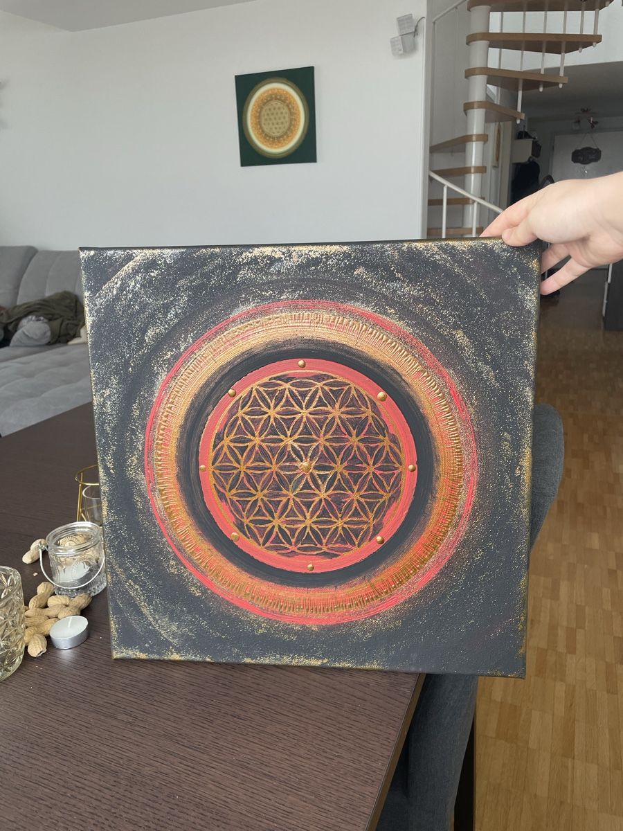 Dipinti: Blume des Lebens Acrylbild auf Leinwand – Nuovo (secondo la descrizione) da Römerswil LU venduto da Schuerchl 4