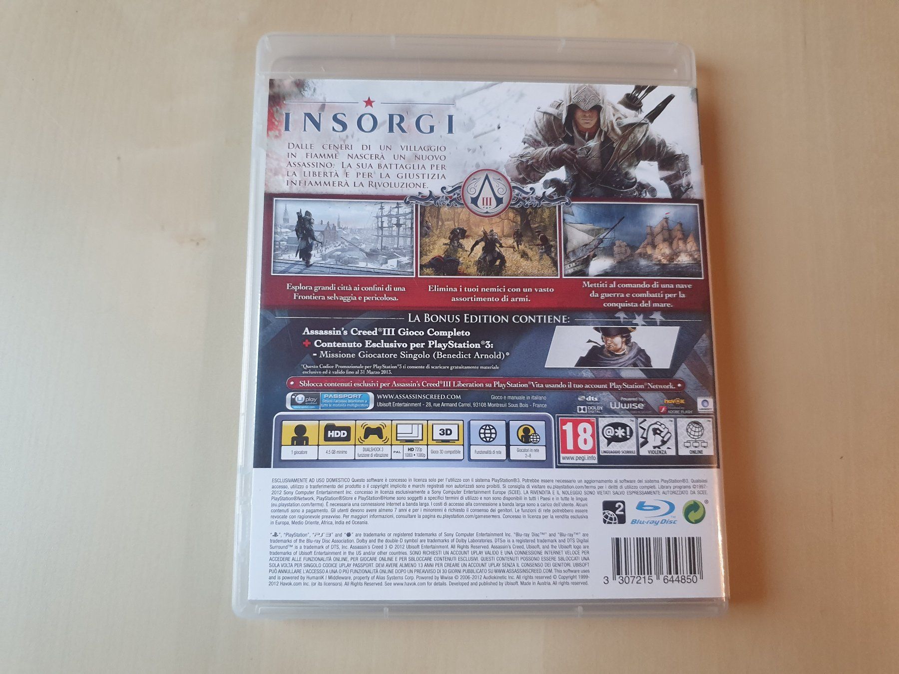 Sony Jeux: Assassins Creed III ITA – D'occasion à Stansstad par collectorsshop 1