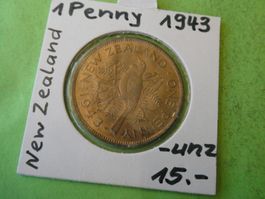New Zealand 1943, 1 Penny   unz.