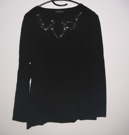 Feinstrick-Pullover mit Pailletten, Schwarz, Gr. M *melrose*
