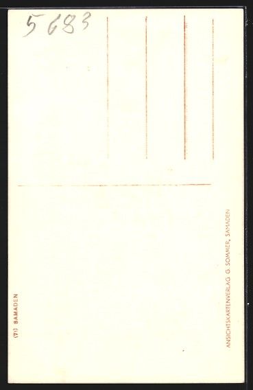 Cartoline postali: Samaden, Ortspartie mit Blick auf Kircht – Usato da Berlin venduto da bartko-reher 1