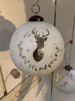 4-er Serie xmas-Kugel, Durchmesser 12cm weiss mit silber
