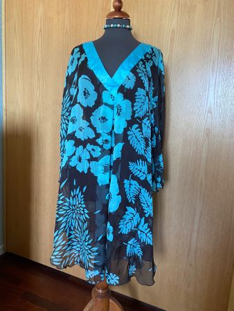 VERDE VERONICA Seide Strandkleid Tunika Beachwear Gr. 42/44