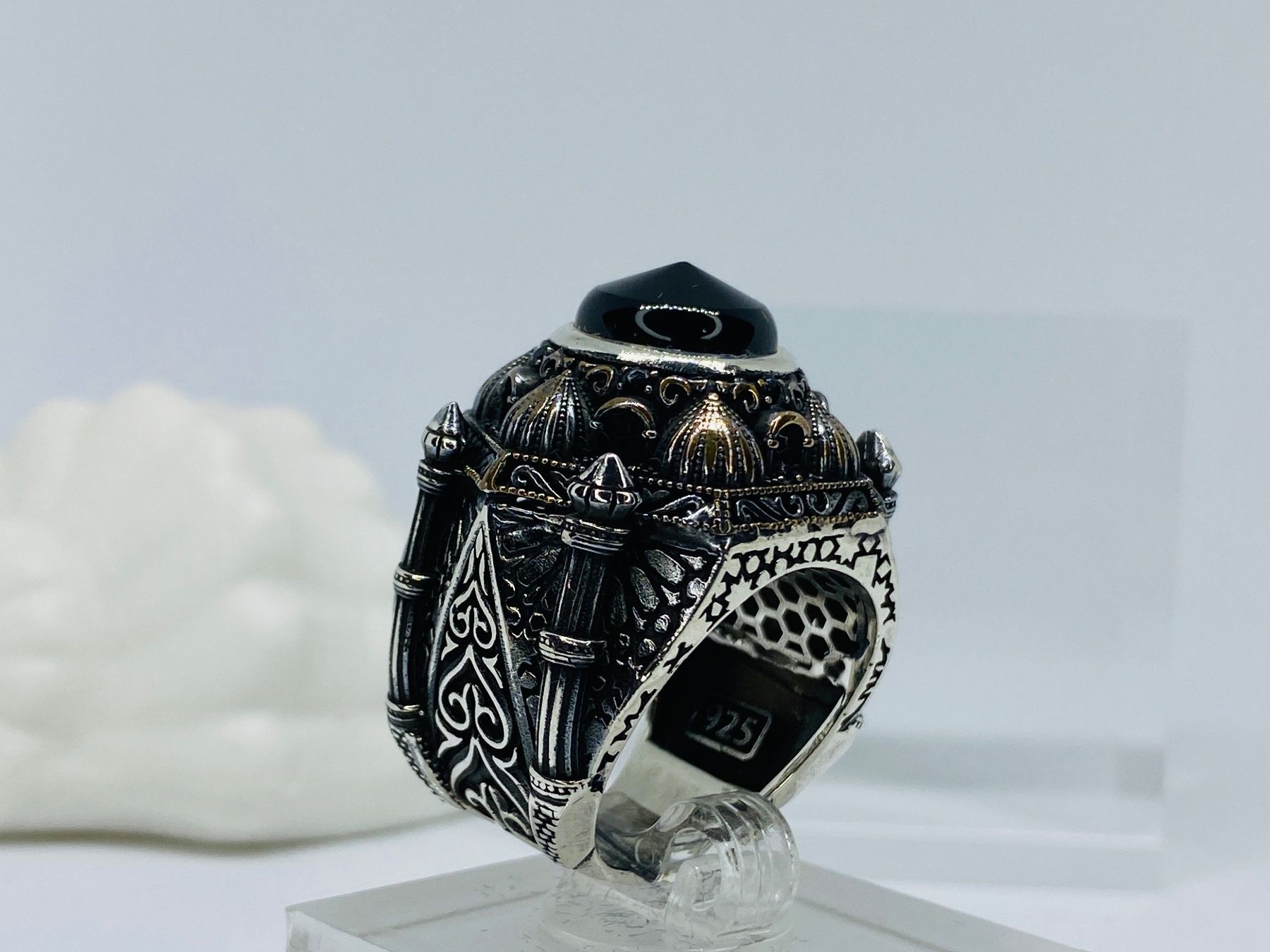 Anelli: Massiver Ring aus 925 er Silber mit Moscheemotiv – Nuovo e nell'imballaggio originale da Windisch venduto da Zeta2018 4