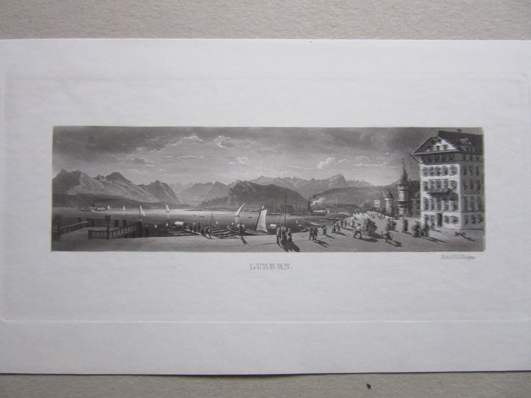 Incisioni: LUZERN AQUATINTA  AQUATINTA – Usato da Gersau venduto da grafik-kunst 1