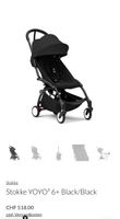 Stokke Yoyo Babyzen Black Schwarz mit Babywanne und Zubehör