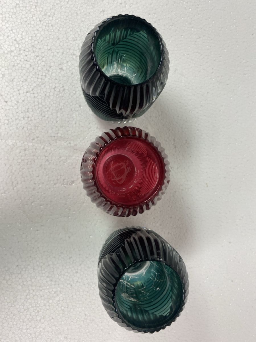 Bougeoirs: 3 Glas Windlichter Kerzenhalter Rot Grün – D'occasion à sursee par trilli-tralli 3