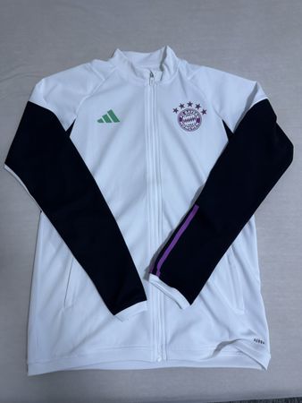 Adidas FC Bayern München Trainingsjacke Gr. M Weiss/Schwarz 