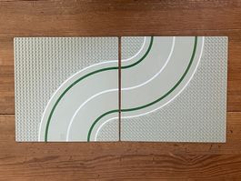 2 Lego Grundplatten mit Strasse, Kurve, gebraucht