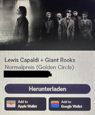 Biglietti: 2 x Golden Circle E-Tickets Capaldi 15. Juli Locarno – Nuovo (secondo la descrizione) da Erlenbach ZH venduto da Masuwi