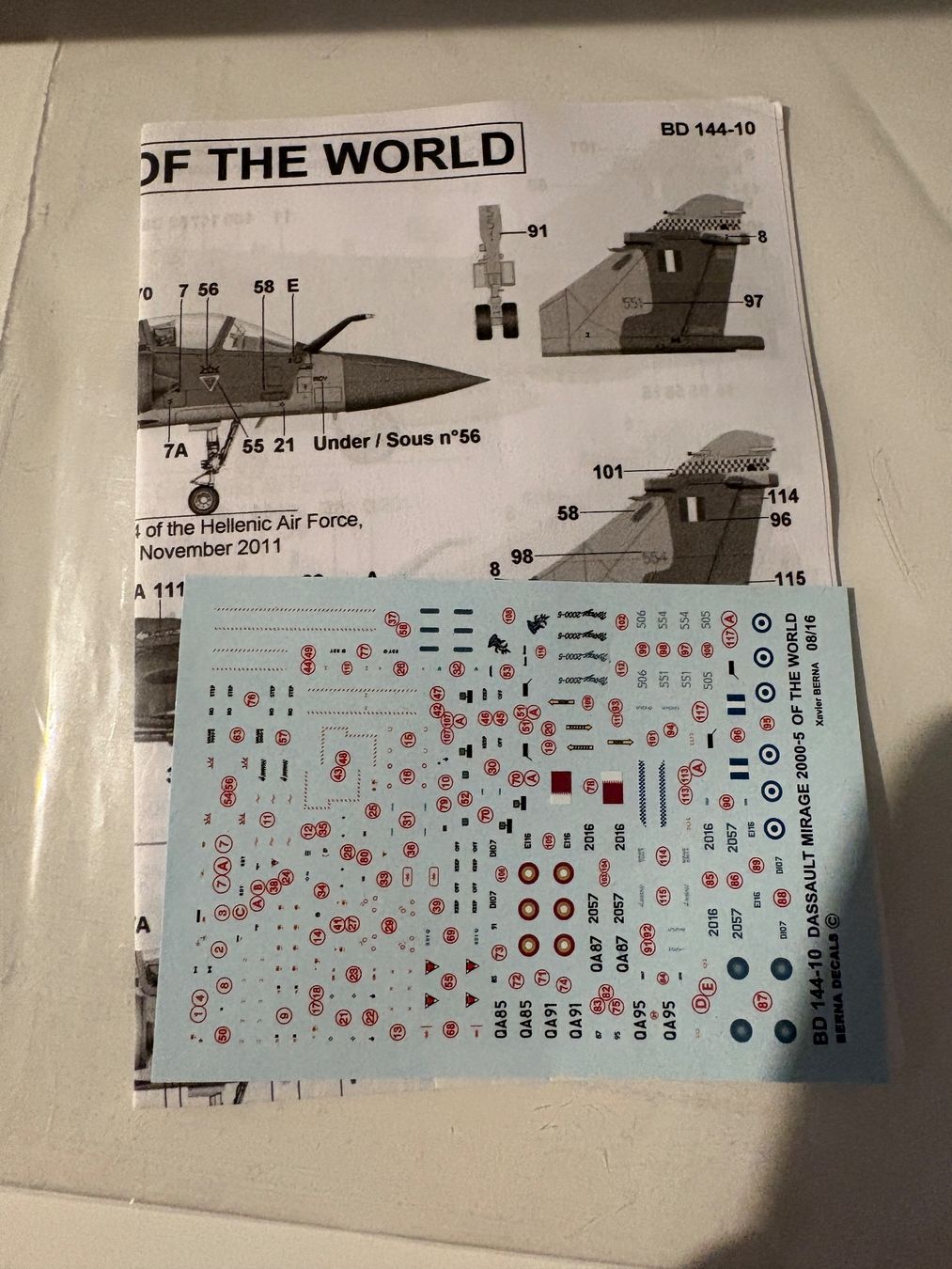 Kits de montage: 1/144 MIRAGE 2000-5 DECALS – D'occasion à MÜHLEDORF/SO par tru_wsv8 1