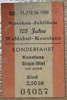 Zugticket: Strecken-Jubiläum Waldshut-Singen