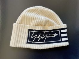 Y-3 Mütze Beanie weiss schwarz gerippt guter Zustand
