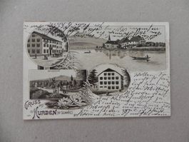 Litho Karte Hurden zwischen Pfäffikon SZ & Rapperswil SG