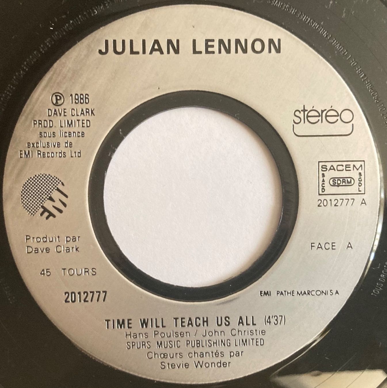 Vinyles: JULIAN LENNON - TIME WILL TEACH US ALL – D'occasion à Poliez-Pittet par Newtown-Records 2