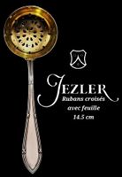 Ancienne cuillère ajourée Jezler 800Silb Rubans  Feuille