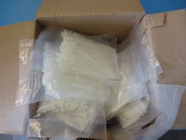10 Pack Total 1000Stk. Kabelbinder weiss
