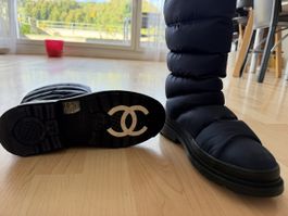 CHANEL Winterstiefel / Schneestiefel mit ausklappbaren Spike