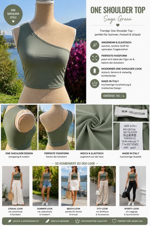 Urban Chic Ein-Schulter-Top Grande Mode Fashion elasti