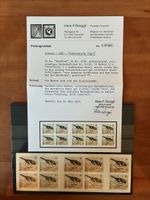 Abart 85Rp. Buchfink, kompl. Markenheft, 1 Marke hat 4 Fleck