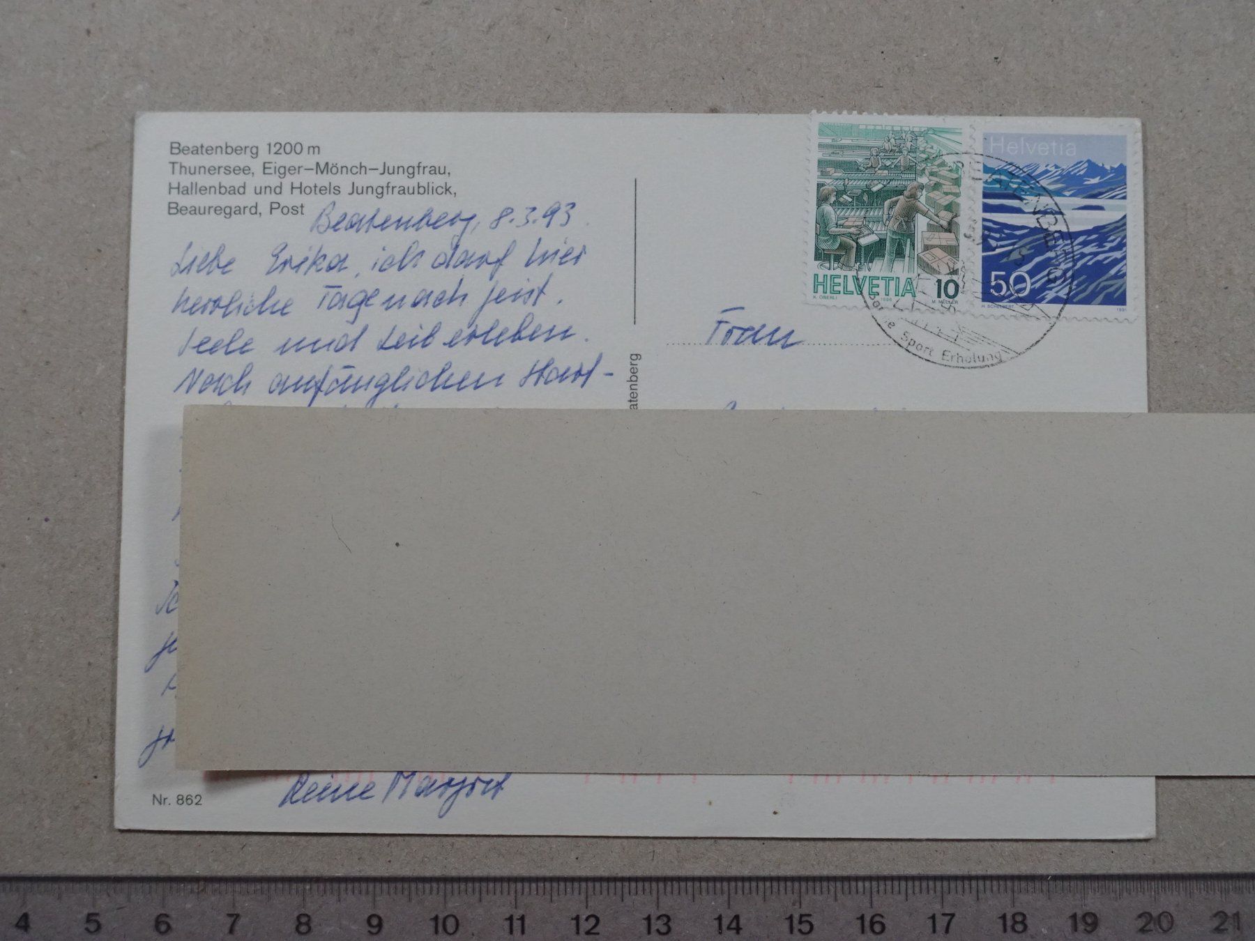 Ansichtskarten: Beatenberg, 1993 – Gebraucht aus Lenzburg von fh1 1