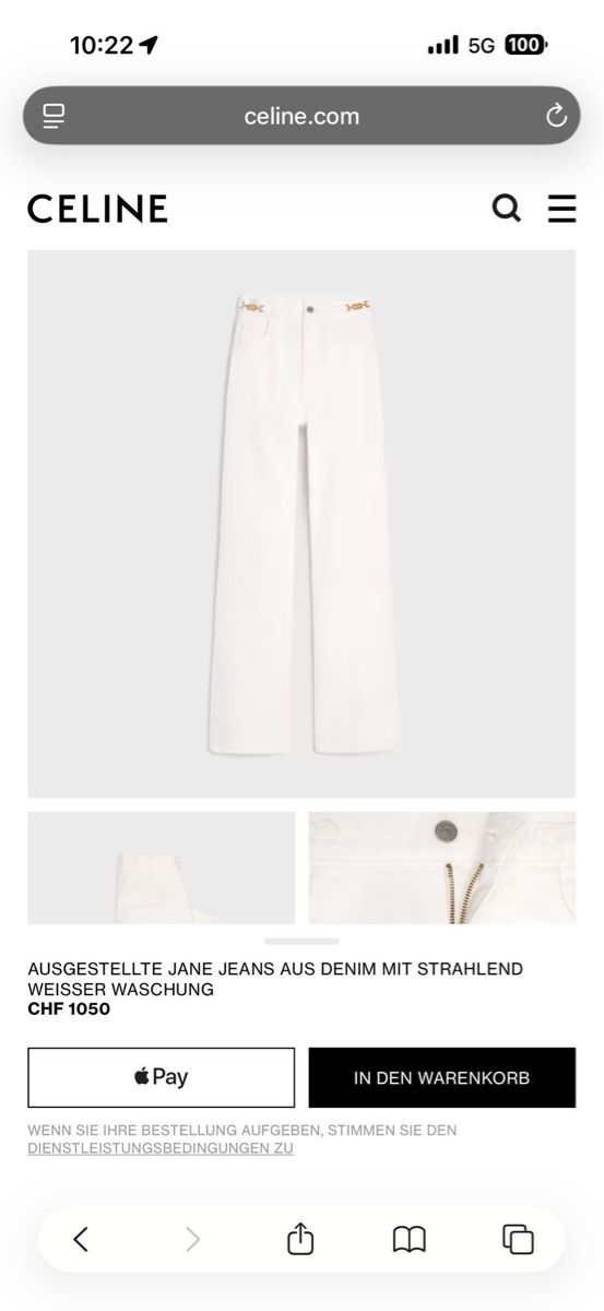 Celine Jeans: Celine White Jeans with logo! – Usato da Zürich venduto da maricampos 2
