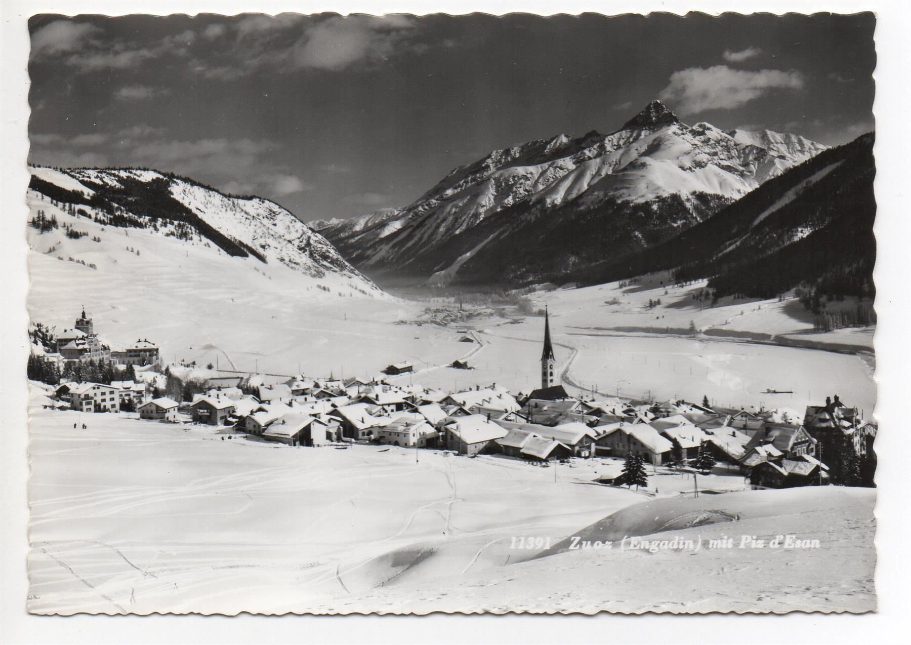 Cartoline postali: ZUOZ Engadin mit Piz d'Esan – Nuovo (secondo la descrizione) da Jona venduto da philajona