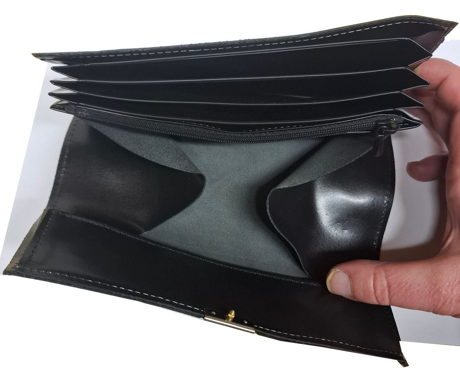 Portafogli: Vintage Service-Portemonnaie echt Leder schwarz – Nuovo (secondo la descrizione) da Suhr venduto da SAF-Restposten 2