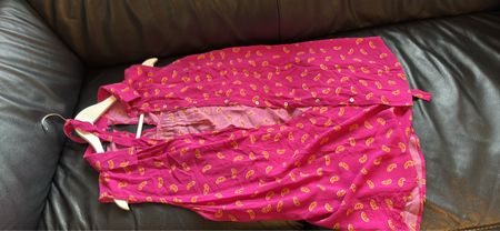 Sommerbluse pink Paisleymuster Gr. 44 leicht luftig