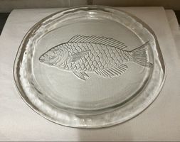 Glassteller mit Fisch Motiv