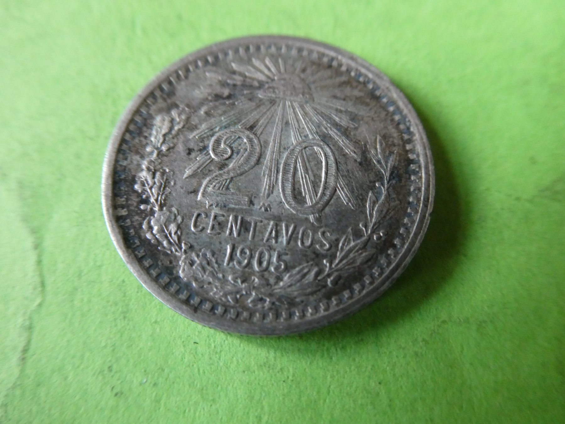 Alle Münzen: Mexiko 1905, 20 Centavos - Silber – Gebraucht aus Hinterforst von Rohusri