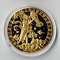 Wassermann_Sternzeichen _Goldig_Medaile in Schutzkapsel