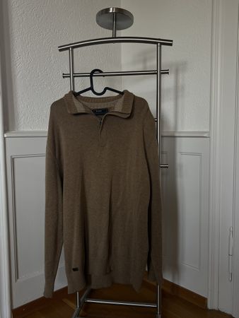Herren Pullover braun mit Reissverschluss Grösse 7