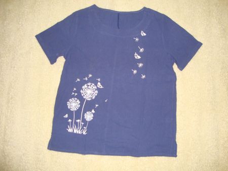 blaue Pusteblume Bluse