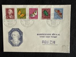 1957 FDC Pro Juventute - illustriert - Rüti