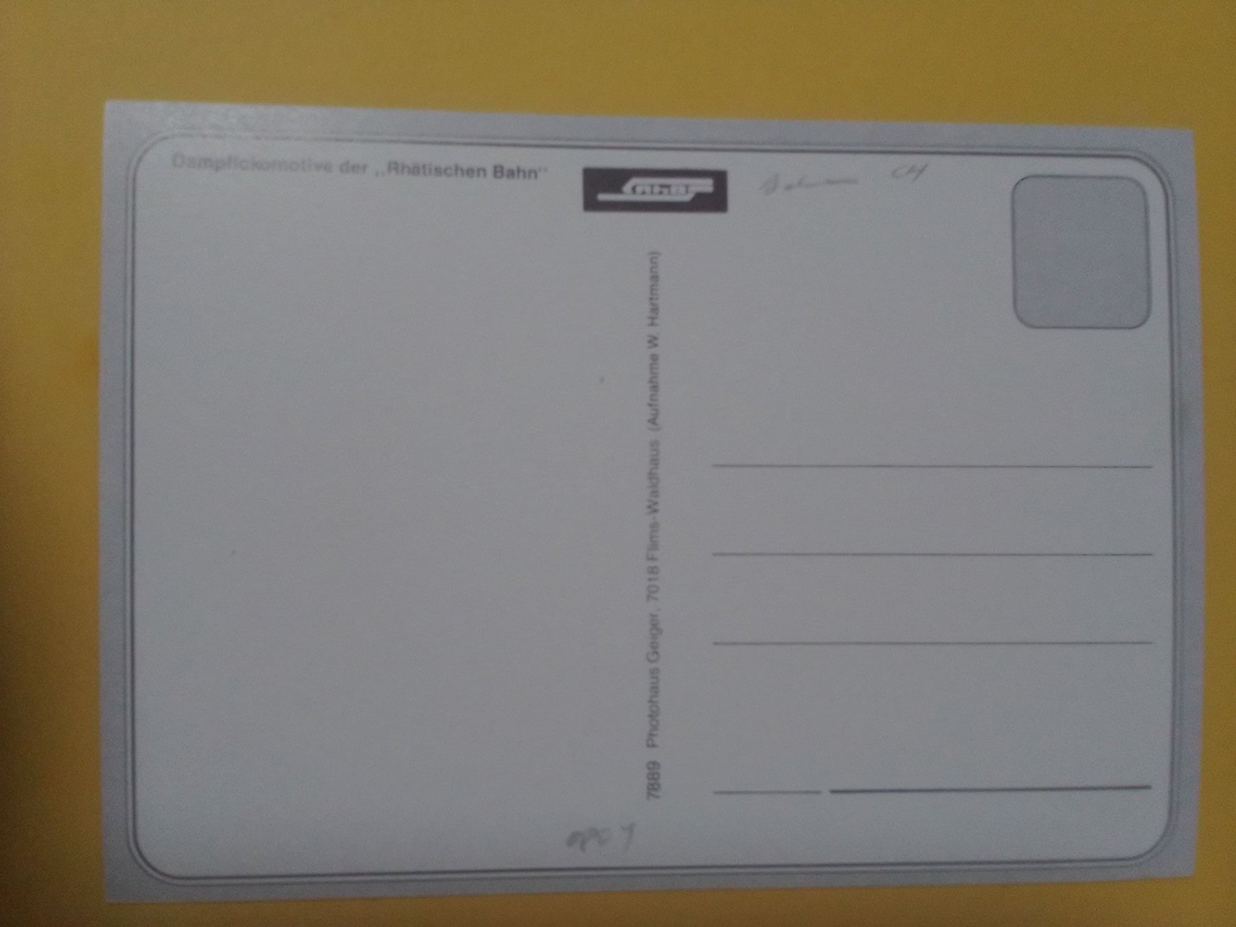 Cartoline postali: Dampflok der Rhätische Bahn – Usato da Küttigen venduto da Melisch1000 1