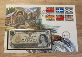 Banknoten Brief aus Kanada 1 Dollar