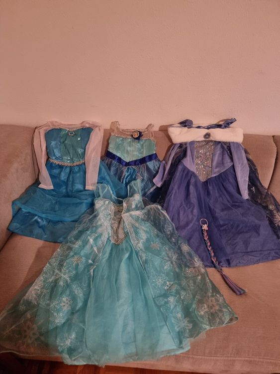 Elsa Kostüm Für Mädchen – Eiskönigin Verkleidung Mit Pailletten & Zubehör Für Karneval & Geburtstag