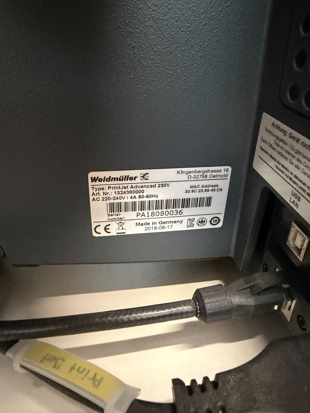 Componenti elettronici: Weidmüller PrintJet Advanced mit Zubehör & Möbel – Difettoso da Bäretswil venduto da rbo_hs86 8