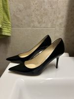 Escarpins Jimmy Choo en cuir verni noir, Taille 38.5 !