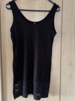 SHIRT-TOP MIT SPITZE SCHWARZ