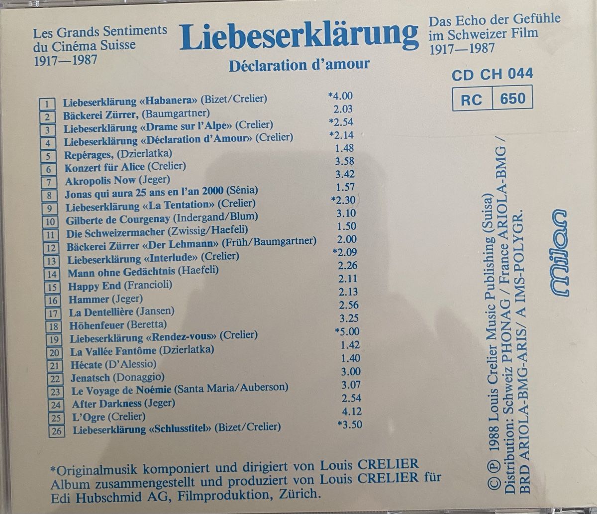 CD: Liebeserklärung – Usato da Baden venduto da Customer 1