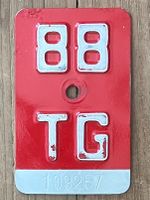 TG 88 - VELONUMMER - FAHRRADSCHILD - PLAQUE DE VELO - TG 88