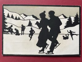 Ansichtskarte Wintersport F. Philipp, St. Moritz gelaufen 