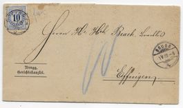 Brugg Gerichtskanzlei, Brief nach Effingen, Nachporto Faser