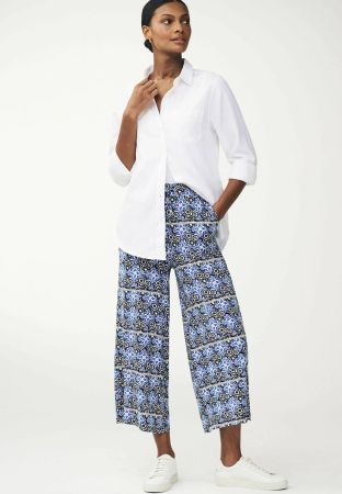 💗NEXT💗 Stoffhose mit Elastischer Bund Navy Floral S