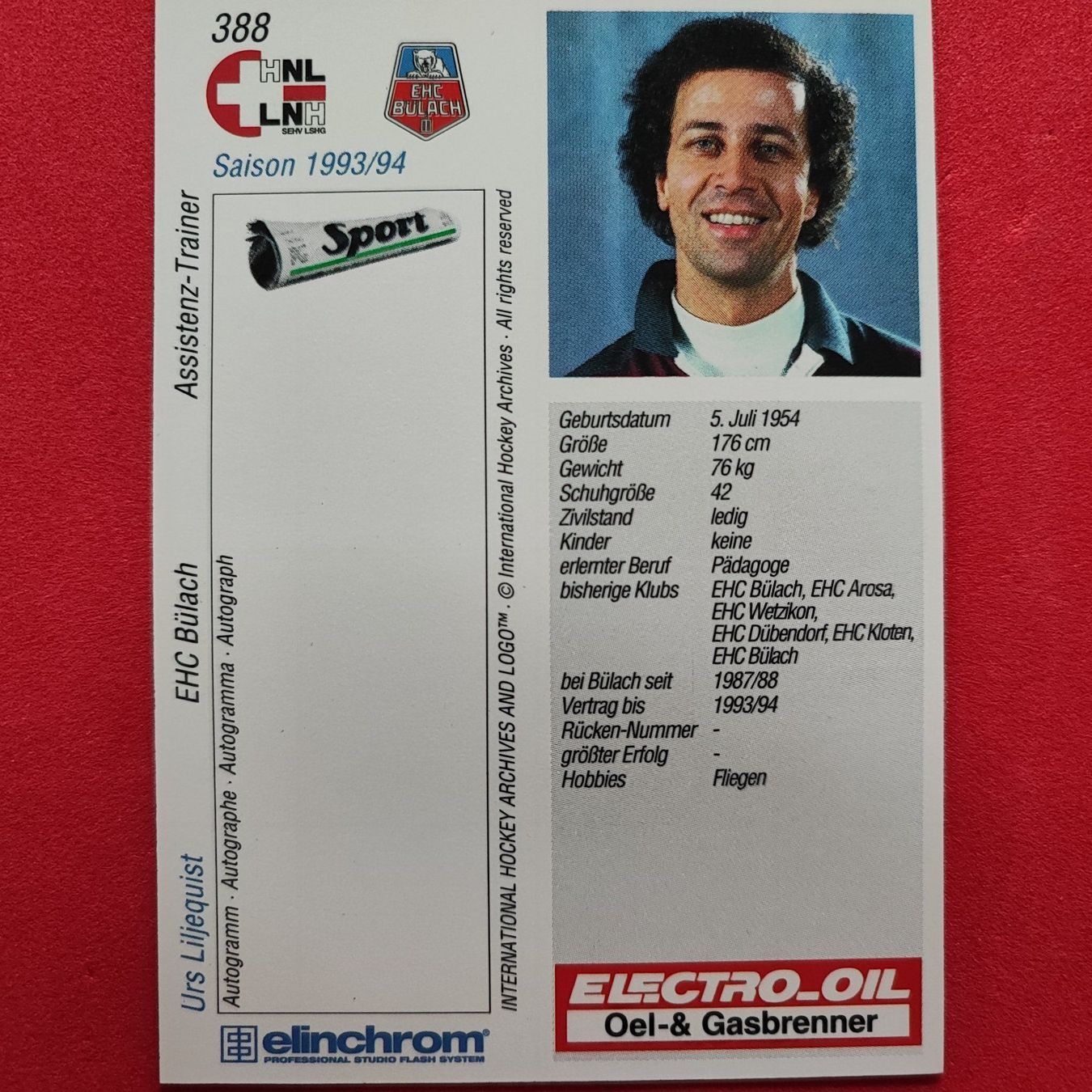 Carte collezionabili: Urs Liljequist - EHC BÜLACH - 1993/94 – Usato da Dübendorf venduto da kb86_MOVIE 1