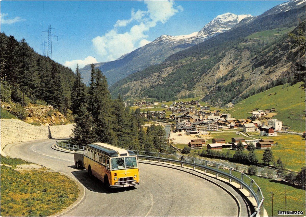 Cartoline postali: Postauto // FBW // Saas-Grund Simelihorn – Usato da Basel venduto da intermezzo12