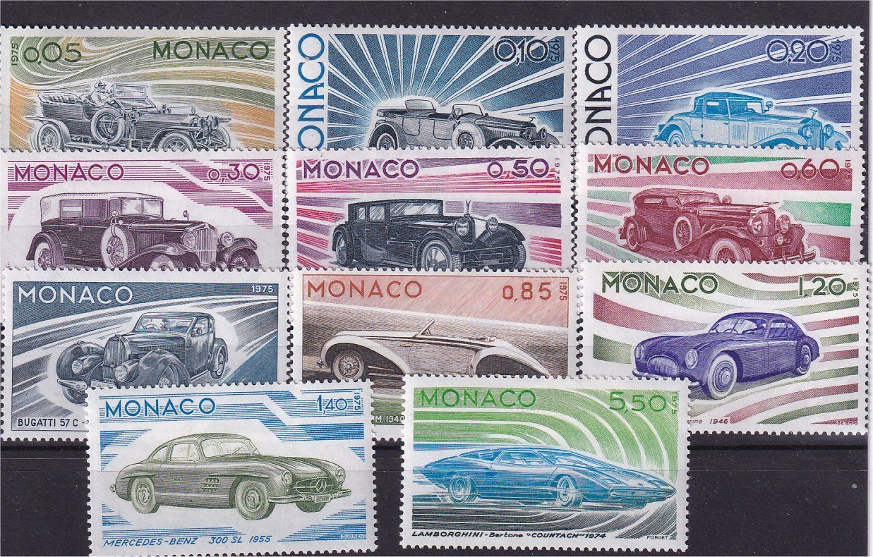 Tutti i francobolli: Monaco série auto 1975 ** – Nuovo (secondo la descrizione) da Fribourg venduto da Ddangel